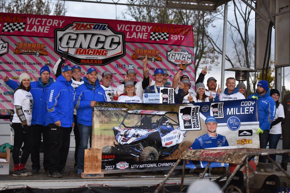 Cody Miller clinched his second UTV title, which was just one of the 26 championships won by a Yamaha rider, in addition to the 29 class wins at the Ironman GNCC, which resulted in a $4,050 donation.