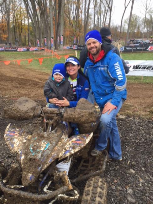 Traci pictured with her husband, Jeff, and son, JP.