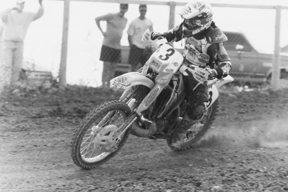 Two-time High Point GNCC winner Steve Hatch works his way around the motocross track.