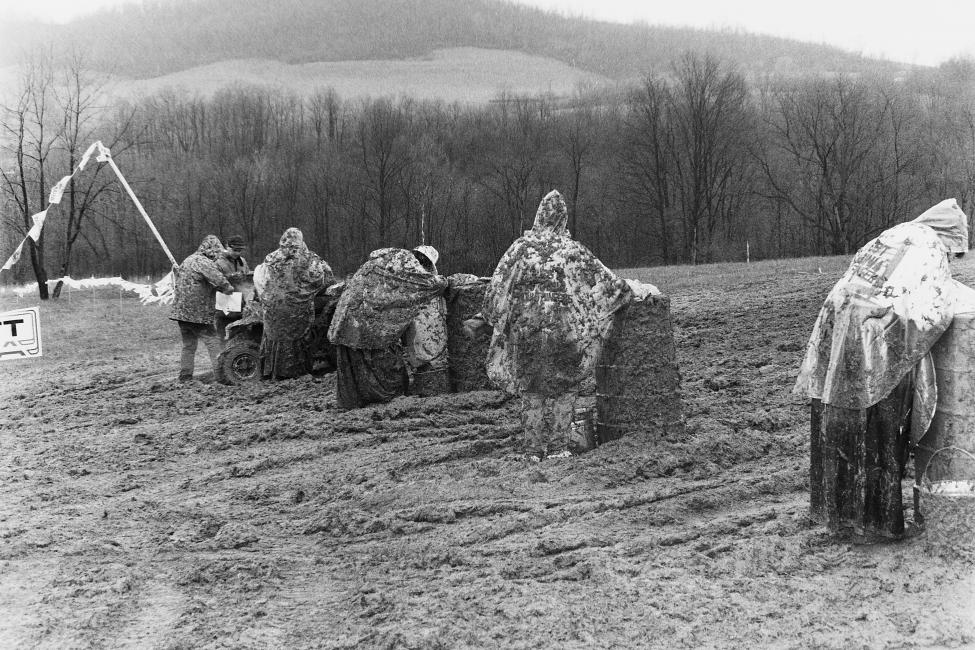 We'll leave with this shot. If you ever have a bad day at work, just remember... You could be working scoring barrels on a muddy day.