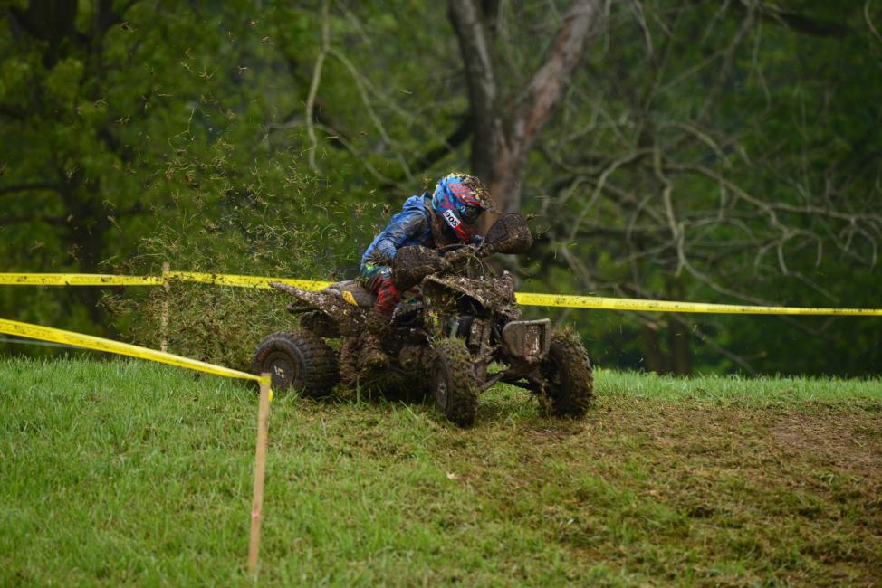 Layne earned his third win of the season, at the muddiest race of the year in Indiana's X-Factor GNCC.