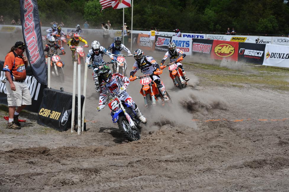 Paul Whibley getting the holeshot at the 2012 Florida GNCC.