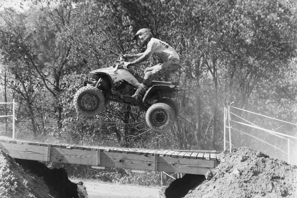 Getting some air at the 1992 Starvation Point GNCC.