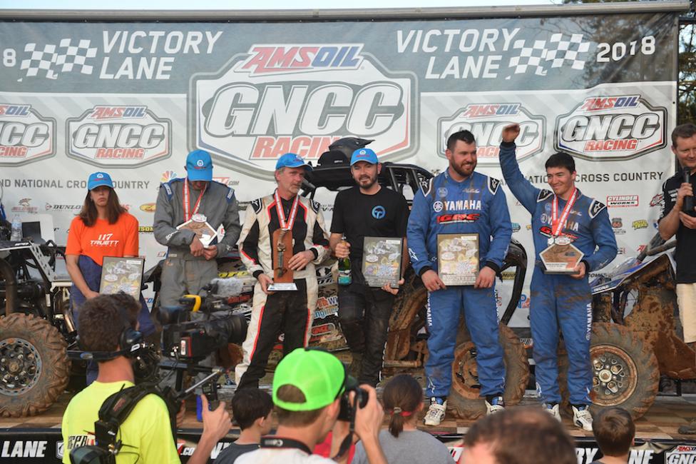 Fowler (right) made his first SXS podium appearance at Big Buck GNCC.