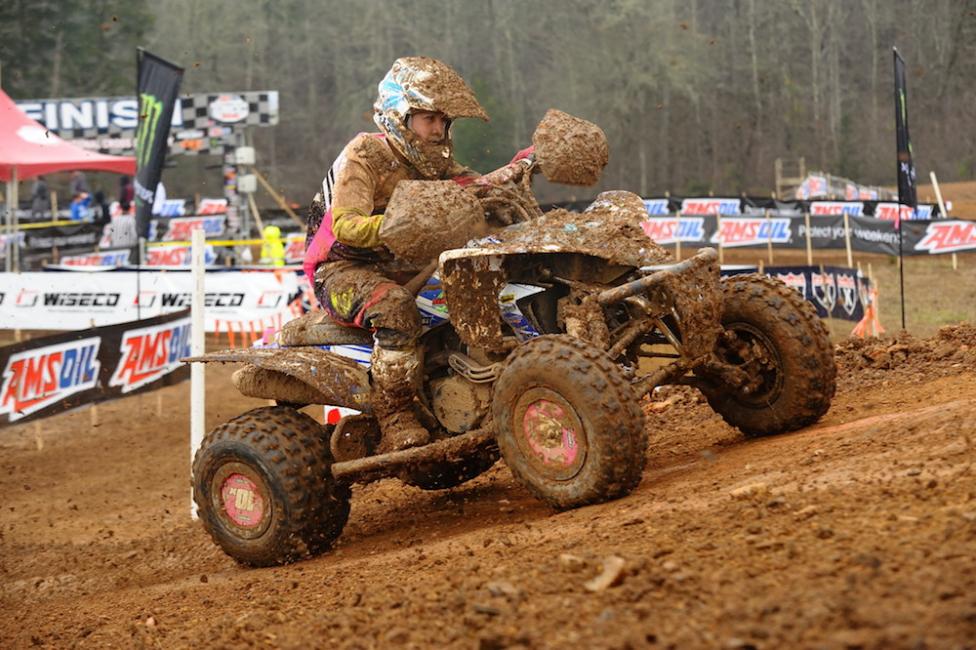 Traci Pickens, mud soaked and on her way to another impressive WXC class win!