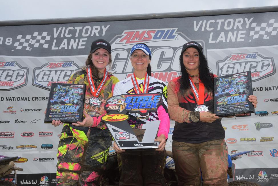 Traci Pickens (center) took the win in WXC, followed by Sadie Gorrell (left) and Katelyn Osburn (right). 