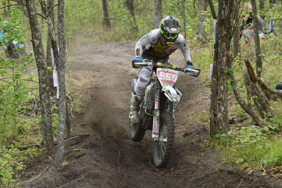 Rockstar Energy Husqvarna Factory Racing's Thad Duvall battles to a second place finish.