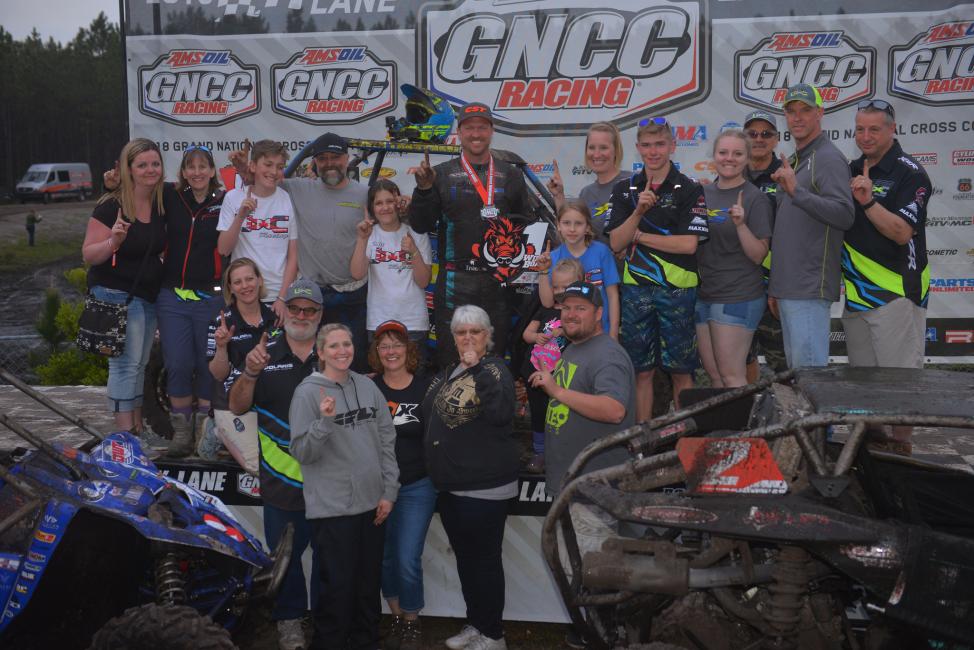 Trantham celebrates with the whole Team UXC Racing in Florida. 