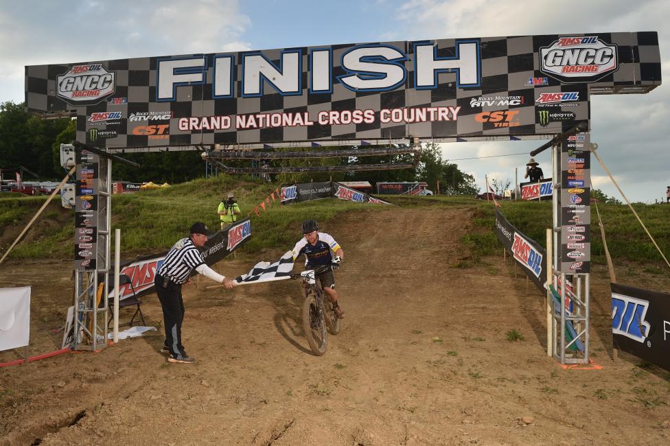 Hanson crossed the line first overall at the inaugural Fantic eMTB race on May 25.