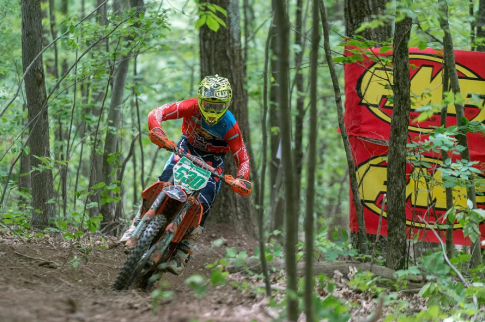 Ben Kelley ripping through the NY woods on his KTM 250 XC-F.