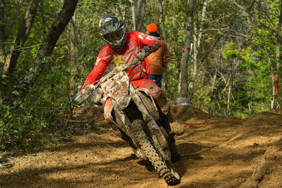 Rockstar Energy Husqvarna Factory Racing’s Thad Duvall takes his second win in a row at Powerline Park GNCC.