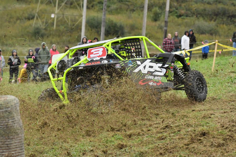 The view many competitors saw of Can-Am / XPS Lubricants racer Kyle Chaney, co-pilot Landon Wolfe and the Maverick X3 side-by-side vehicle this past weekend during his UXC1 Pro Turbo class victory in Ohio.