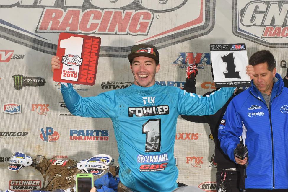 Walk Fowler is all smiles after earning his fourth consecutive GNCC XC1 ATV National Championship.