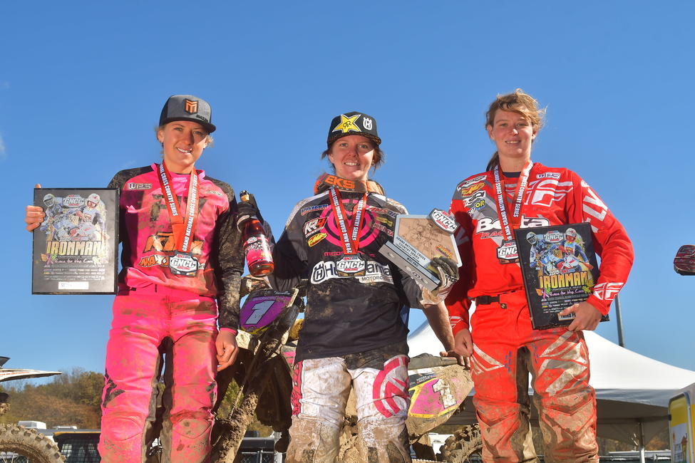 Tayla Jones (center), Becca Sheets (left) and Rachel Gutish (right) rounded out the top three WXC competitors.