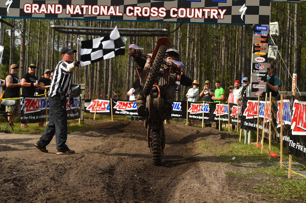 Baylor celebrates his victory at the season opener.