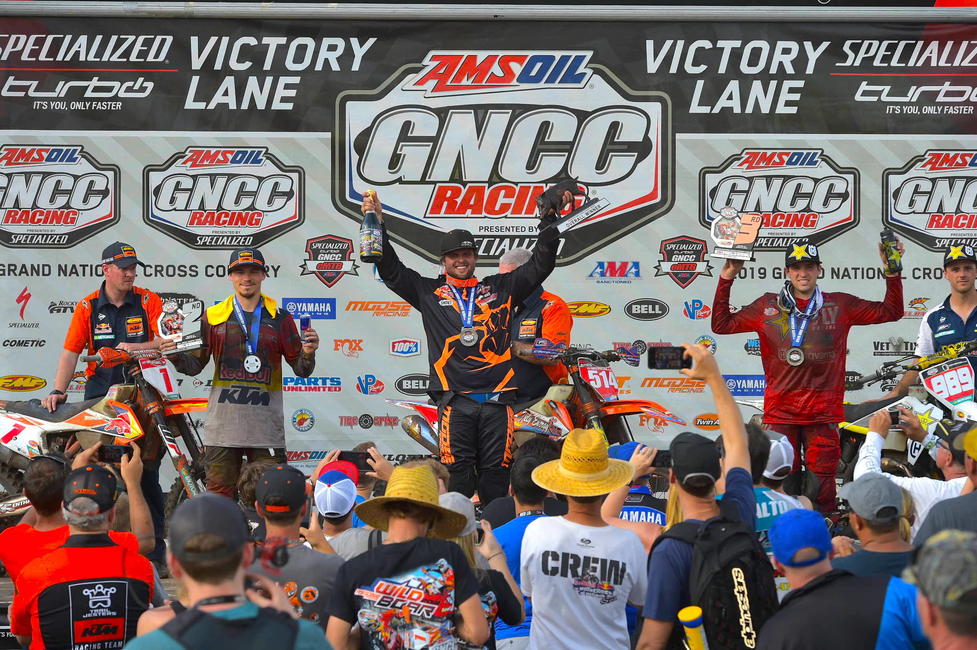 Steward Baylor (center), Kailub Russell (left) and Thad Duvall (right) rounded out the top three.