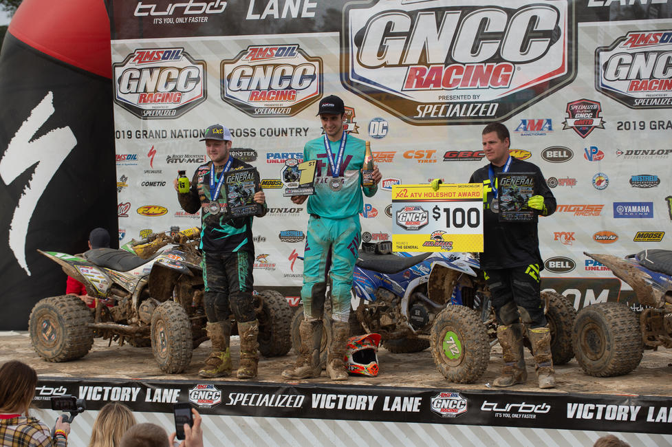 John Glauda Jr. (center), Drew Landers (left) and Jordon Poplaski (right) rounded out the XC2 Pro-Am podium.