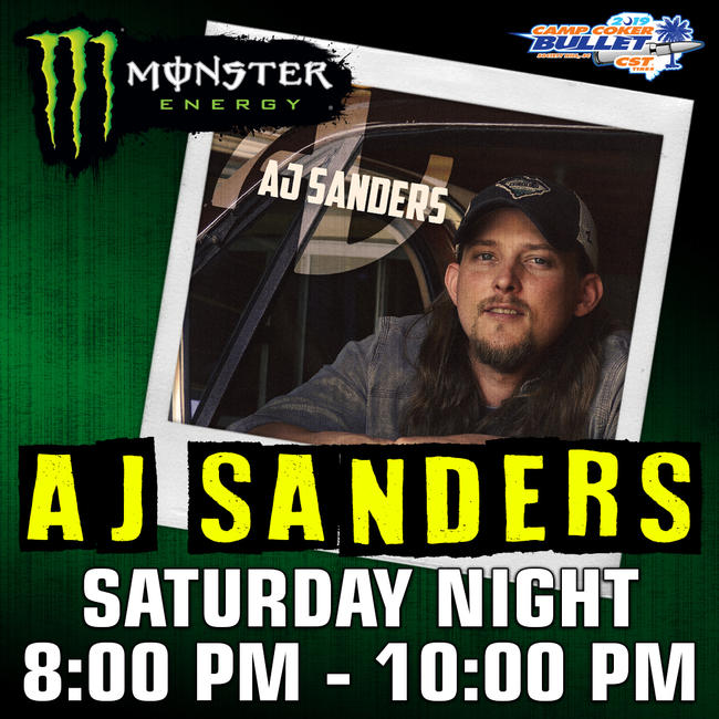 Camp Coker Bullet GNCC will feature Live music presented by Monster Energy featuring AJ Sanders