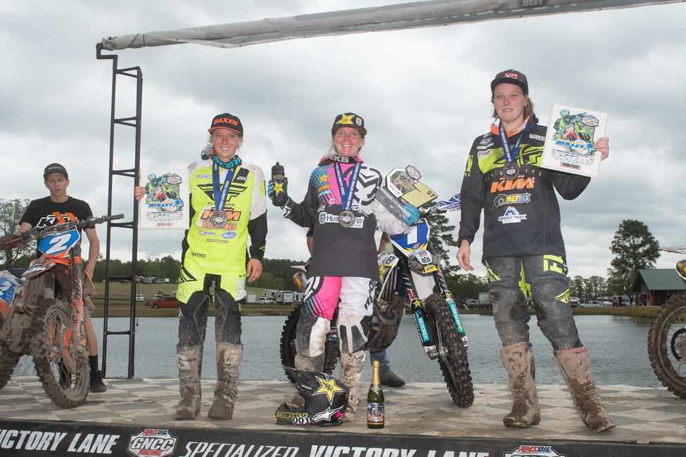 Tayla Jones (center), Becca Sheets (left) and Mackenzie Tricker (right) rounded out the top three WXC on Sunday. 