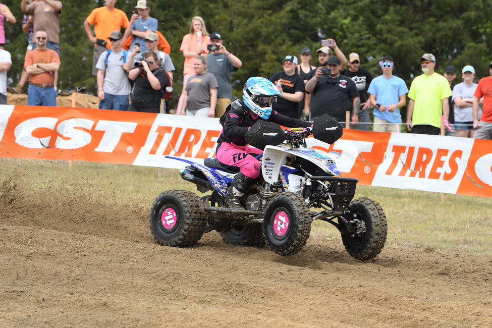 Traci Pickens jumped out to earn the holeshot at the Camp Coker Bullet GNCC.