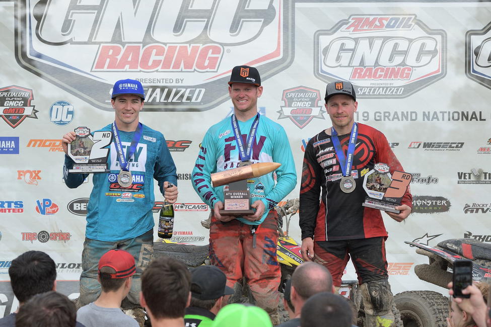 Chris Borich (center), Walker Fowler (left) and Jarrod McClure (right) rounded out the podium at the CST Tires Camp Coker Bullet GNCC.