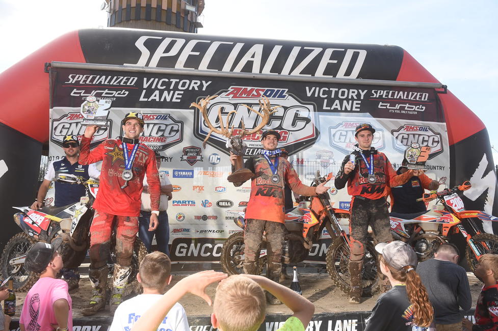 Kailub Russell captured the X-Factor Whitetails GNCC trophy with his overall win.