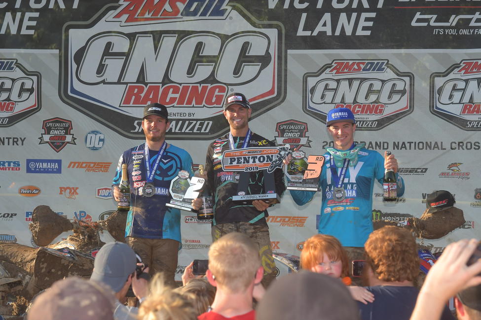 Brycen Neal (center), Cole Richardson (left) and Walker Fowler (right) rounded out the top three overall at The John Penton GNCC.