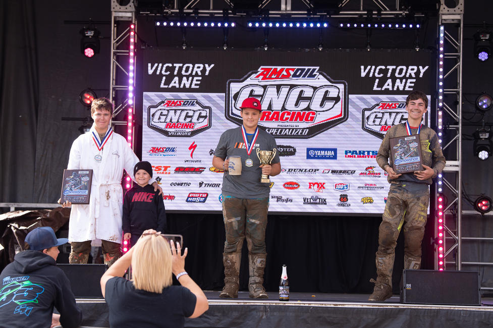 Parker Henderson (center), Cooper Stewart (left) and Charlie Stewart (right) made up the top three youth overall. 
