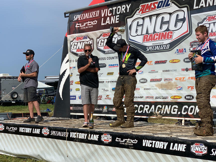 Shepherd stood atop the amateur overall podium at the High Voltage GNCC.