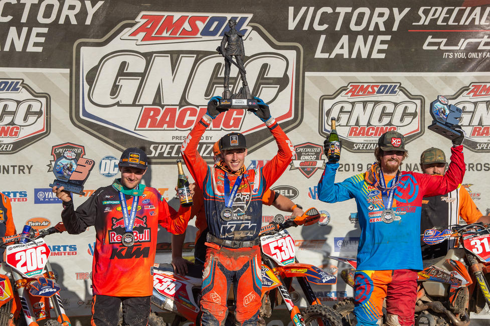 Ben Kelley (center), Grant Baylor (right) and Josh Toth (left) rounded out the overall podium in West Virginia.
