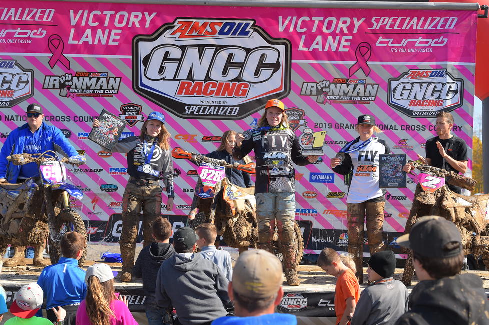 Mackenzie Tricker (center), Rachael Archer (left) and Becca Sheets (right) made up your WXC top three at Ironman