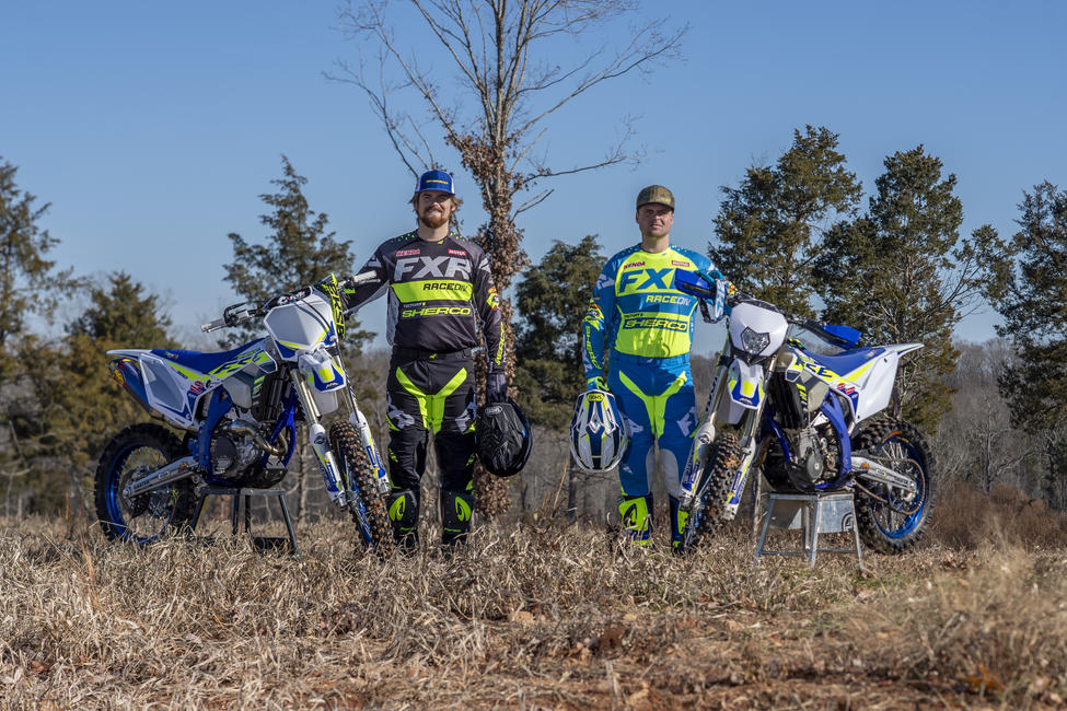 Grant Baylor (left) and Steward Baylor (right) will battle aboard the FactoryONE Sherco team for the 2020 GNCC Season.