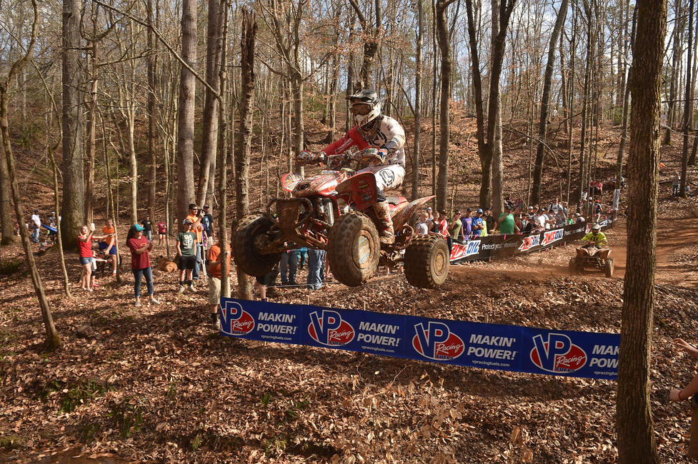 Big Buck's infamous creek jump is one of the best spots for spectators to watch.