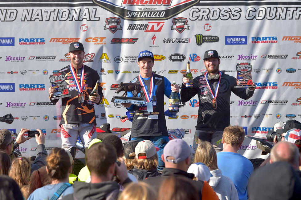Walker Fowler (center) captured his second consecutive win with Brycen Neal (left) and Cole Richardson (right) making up the top three overall. 