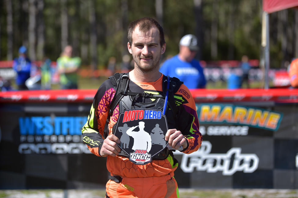 Cory Pancake was awarded the Wild Boar GNCC Moto Hero honors during Saturday's PM ATV opening ceremonies.
