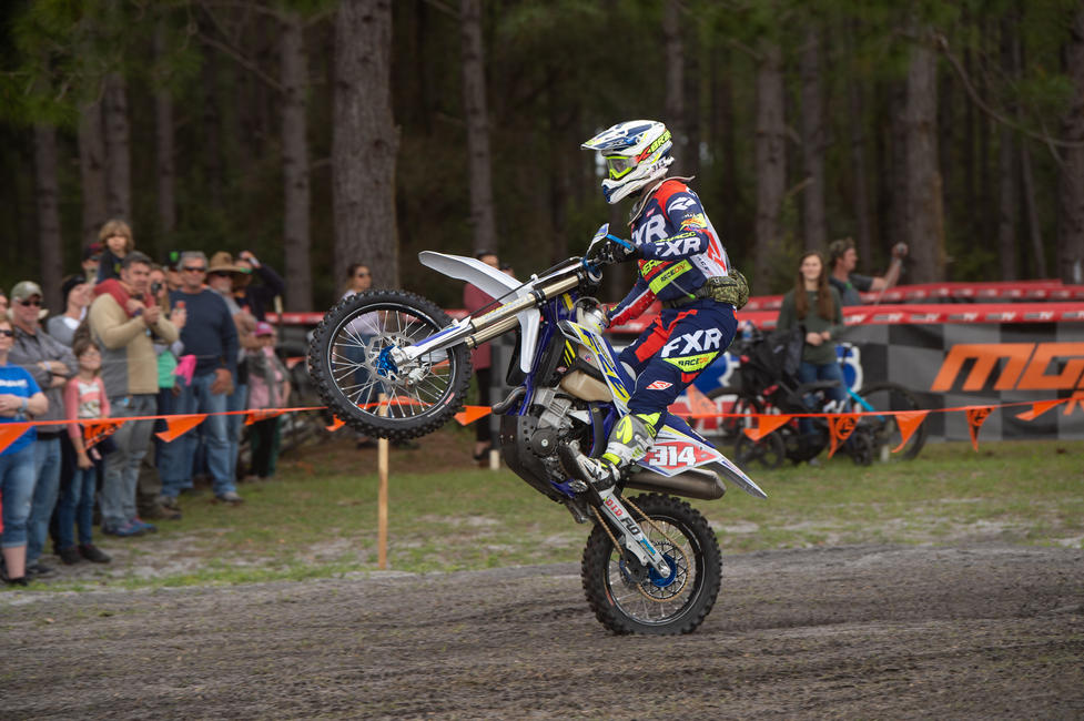 Grant Baylor during opening ceremonies at the Wild Boar GNCC.