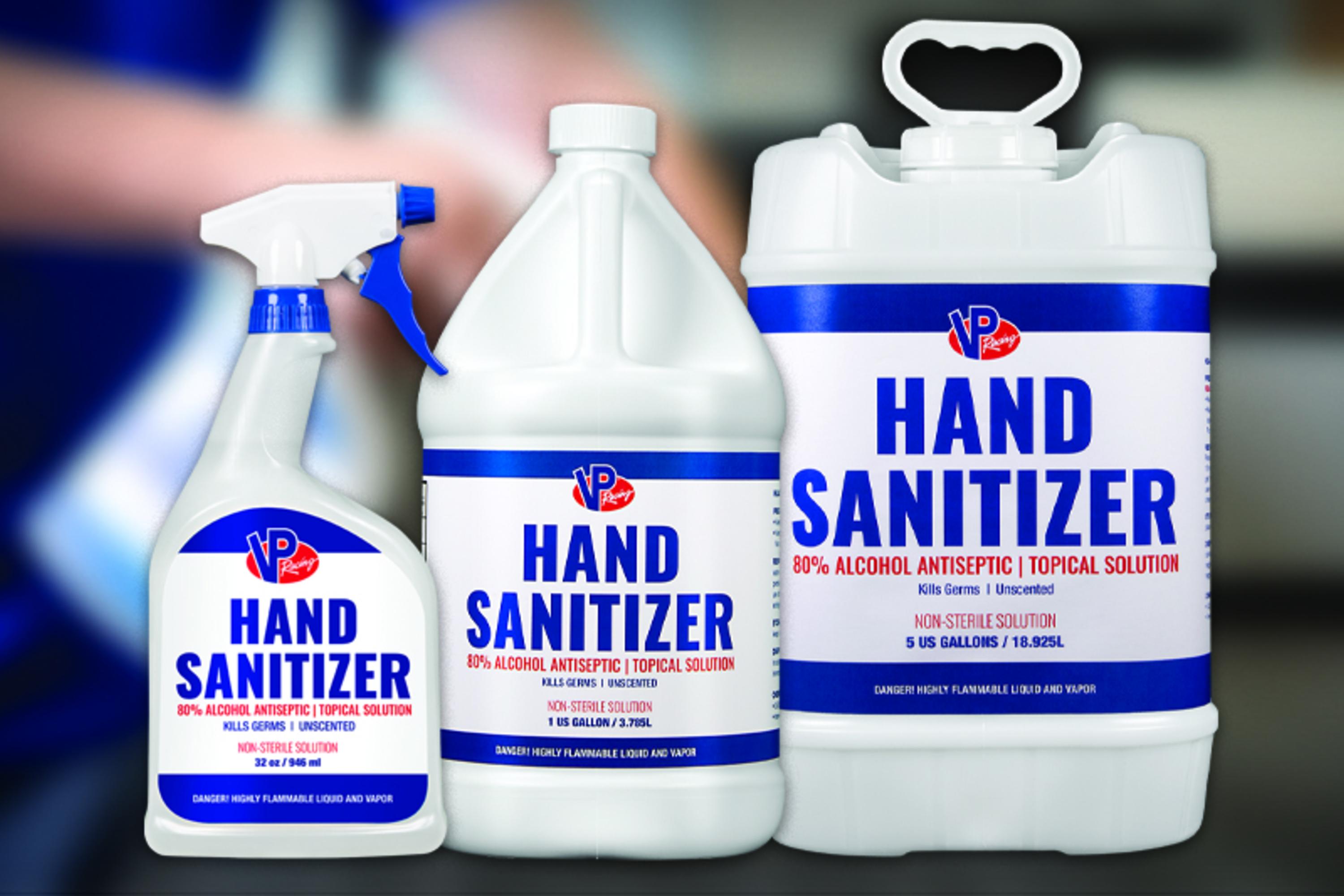 VP Racing Fuels Hand Sanitizer Arms Retailers, Race Tracks and Series For Reopening