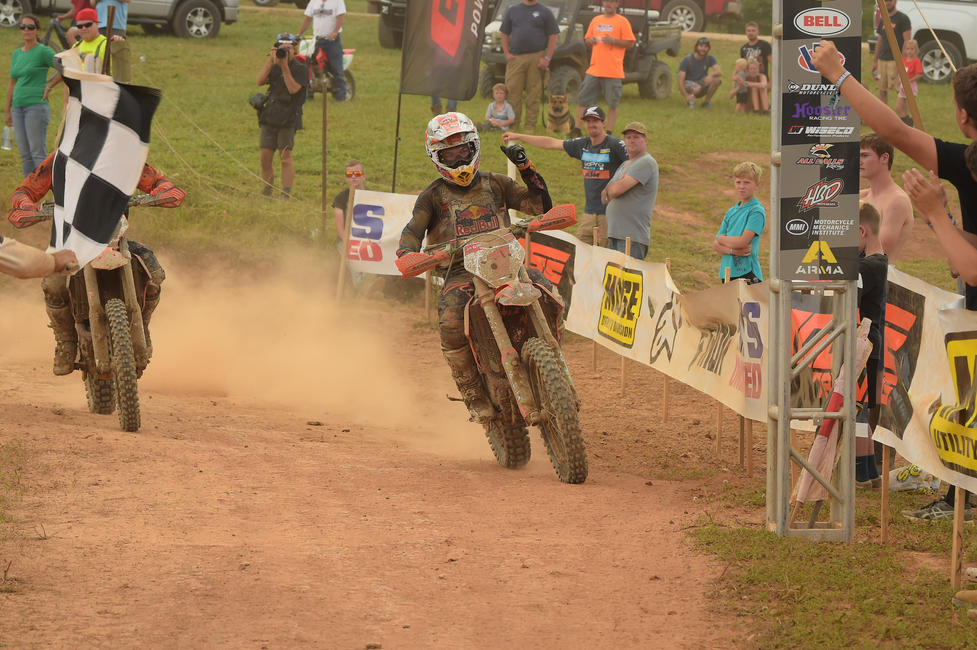 Kailub Russell (FMF/KTM Factory Racing) earned his 66th career overall win at The Wiseco John Penton. PC: Ken Hill