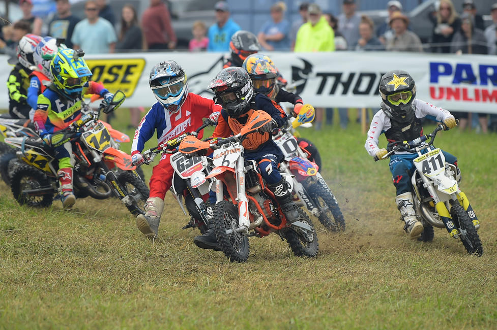 Hunter Hawkinberry earned the Micro overall win from the second row, while also taking the MXC2 class win.