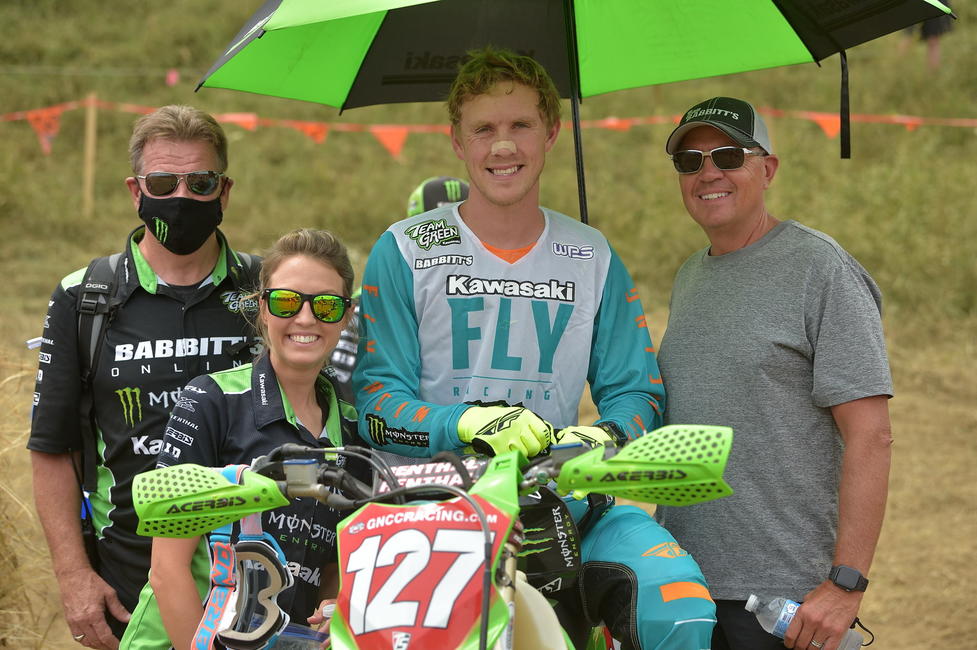 Ashburn pictured with his racing crew.