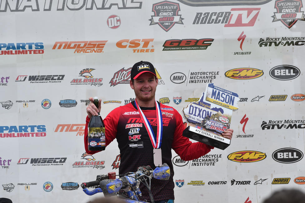 Cole Richardson victorious at the 3rd Annual Parts Unlimited Mason-Dixon GNCC. Photo: Ken Hill