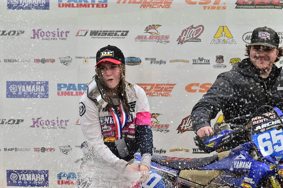 Rachael Archer (AmPro Yamaha) battled to take her fourth WXC class win. Photo: Ken Hill