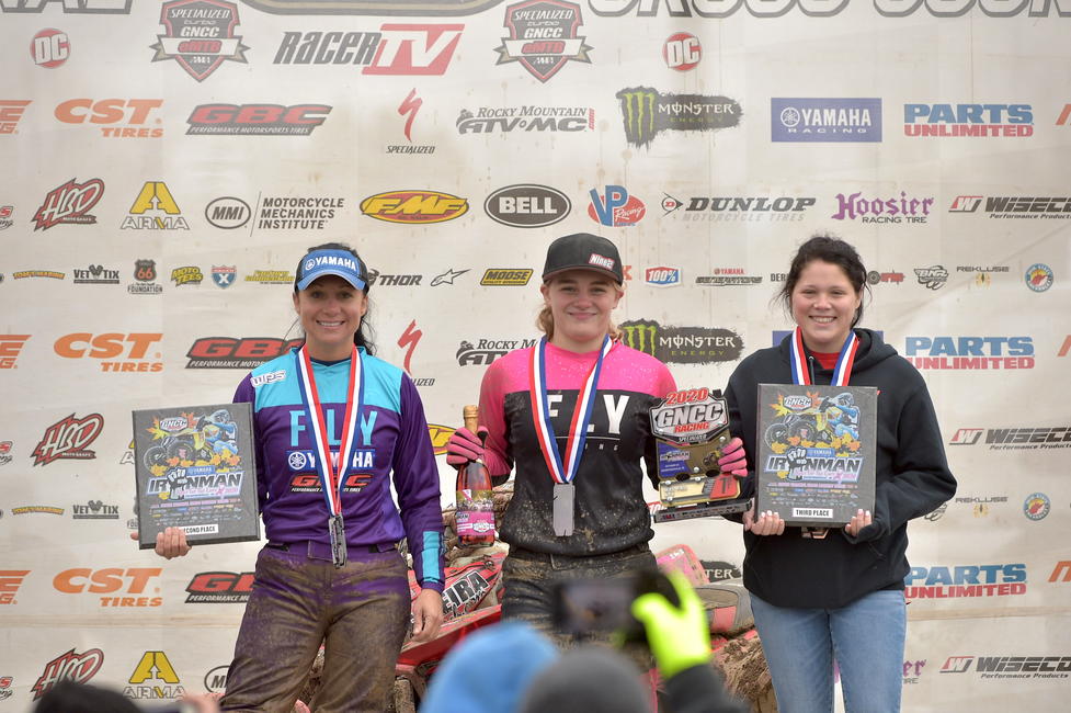 Hannah Hunter (center), Traci Pickens (left) and Sydney Sams (right) rounded out the WXC top three finishers. Photo: Ken Hill