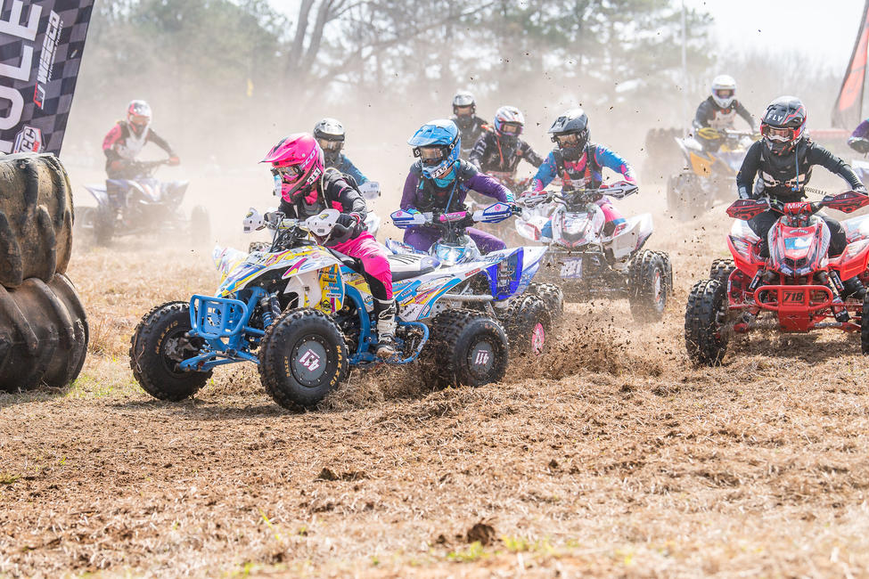 Alicia McCormick (Ye Olde Cycle Barn/Maxxis/Fly Racing) earned herself the $100 BNR Motorsports WXC Holeshot Award on Saturday. Photo: Mack Faint