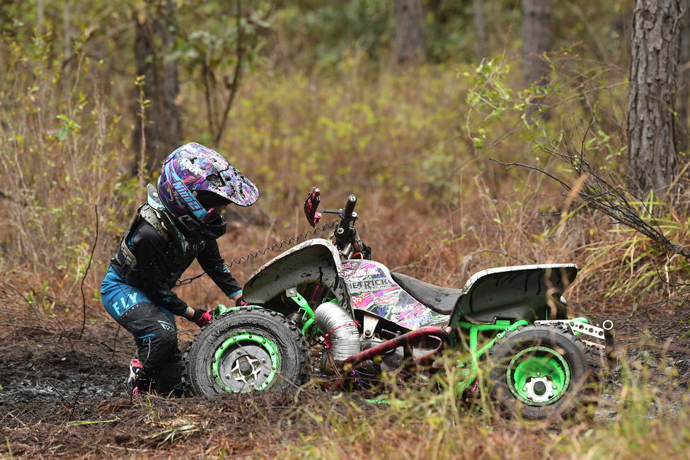 Falyn ran into some trouble at round two in Florida, but would manage to get back on the quad and finish second in her class. Photo: Ken Hill