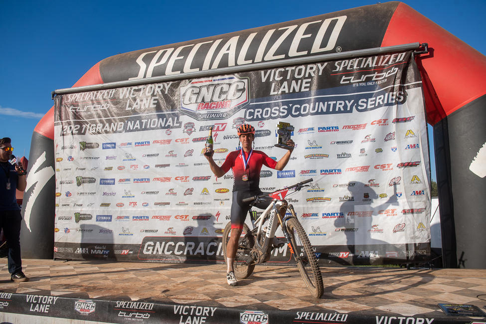 Two-time world eMTB champion Charlie Mullins capitalized on a good start to take the win in the XC1 Pro class. Photo: Shan Moore