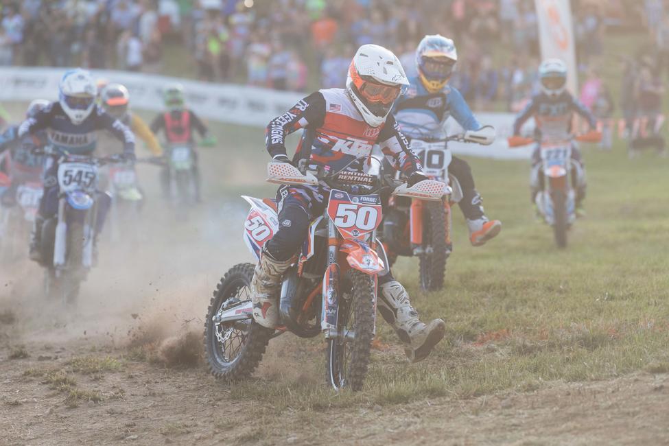 Cole Forbes battled for his fifth youth overall and YXC1 Super Mini Sr. win. Photo: Mack Faint