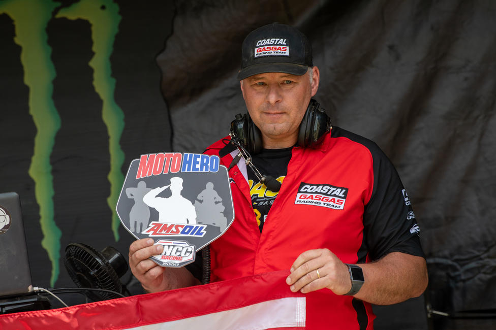 Pennsylvania's Doug Whitmer (Coastal GASGAS Factory Racing Mechanic) received the AMSOIL Moto Hero award at Mason-Dixon. Photo: Ken Hill