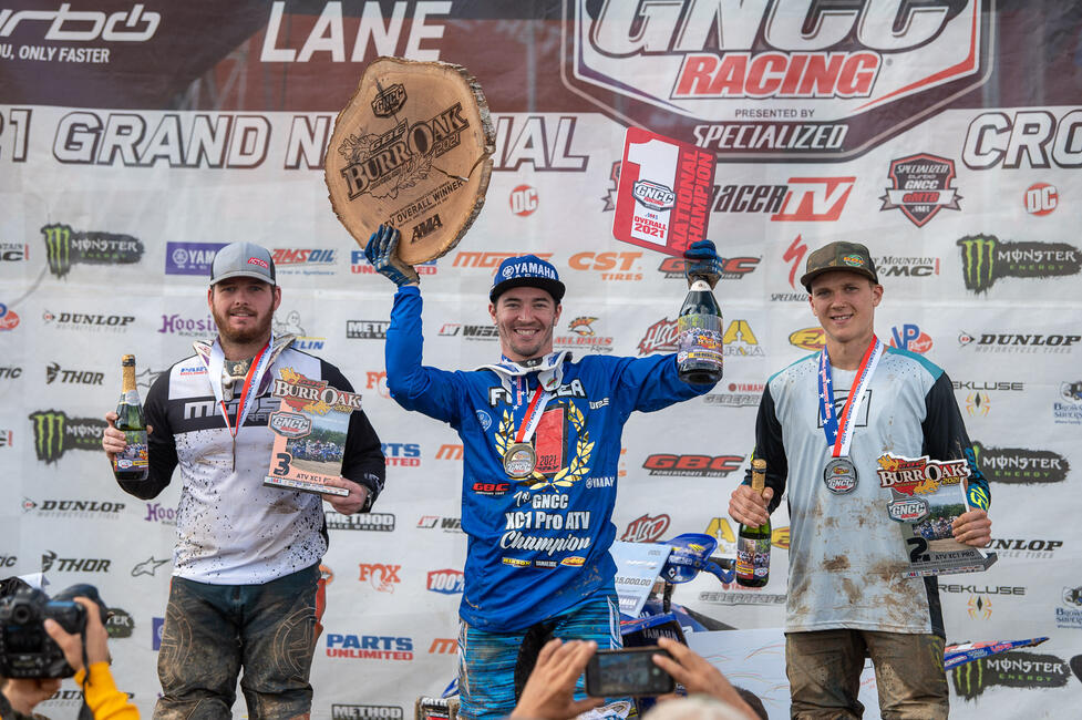 Walker Fowler (center), Devon Feehan (right) and Cole Richardson (left) rounded out the top three overall finishers. Photo: Ken Hill