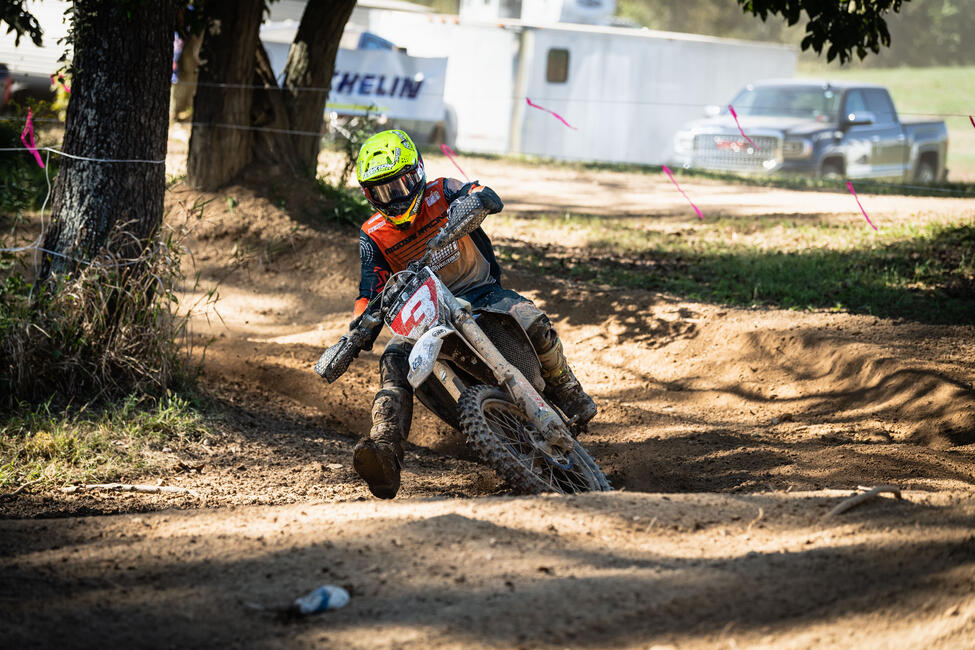 Jordan Ashburn battled throughout the day, earning third overall at the Burr Oak GNCC. Photo: Mack Faint